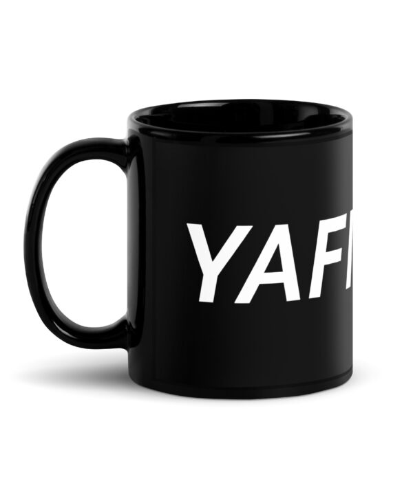 YAFI Black Glossy Mug