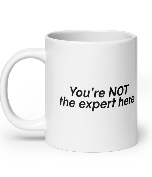 You're Not The Expert Here White glossy mug