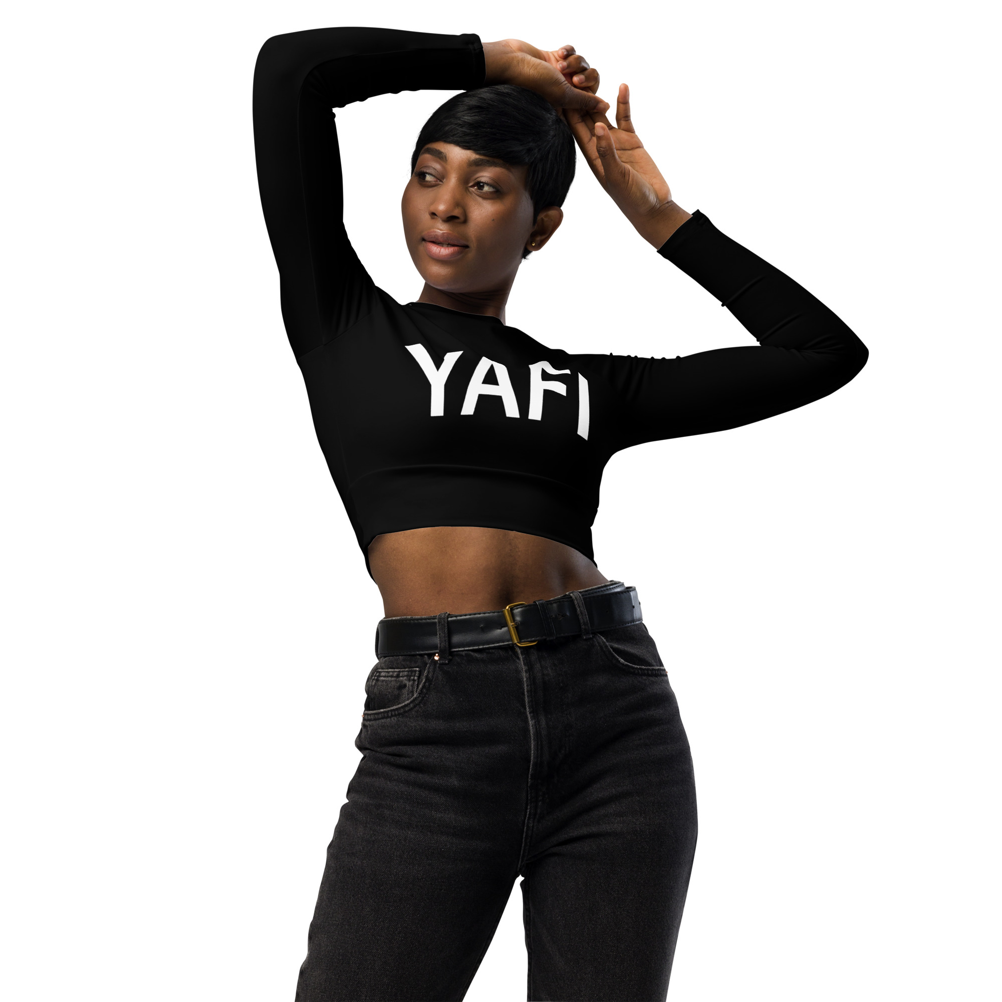 YAFI Recycled long-sleeve crop top