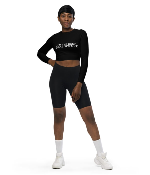 I'm the best. Deal with it. long-sleeve crop top